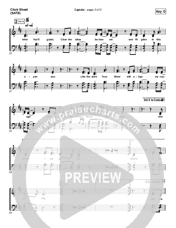 Captain Choir Sheet (SATB) (Hillsong UNITED)