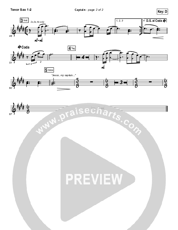 Captain Tenor Sax 1/2 (Hillsong UNITED)