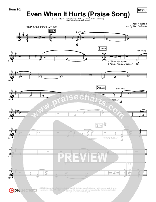 Even When It Hurts (Praise Song) Brass Pack (Hillsong UNITED)