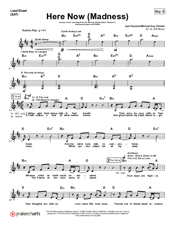 Here Now (Madness) Lead (SAT) (Hillsong UNITED)