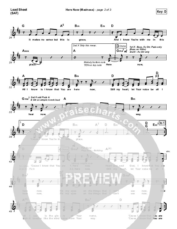 Here Now (Madness) Lead (SAT) (Hillsong UNITED)