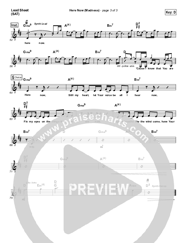 Here Now (Madness) Lead (SAT) (Hillsong UNITED)