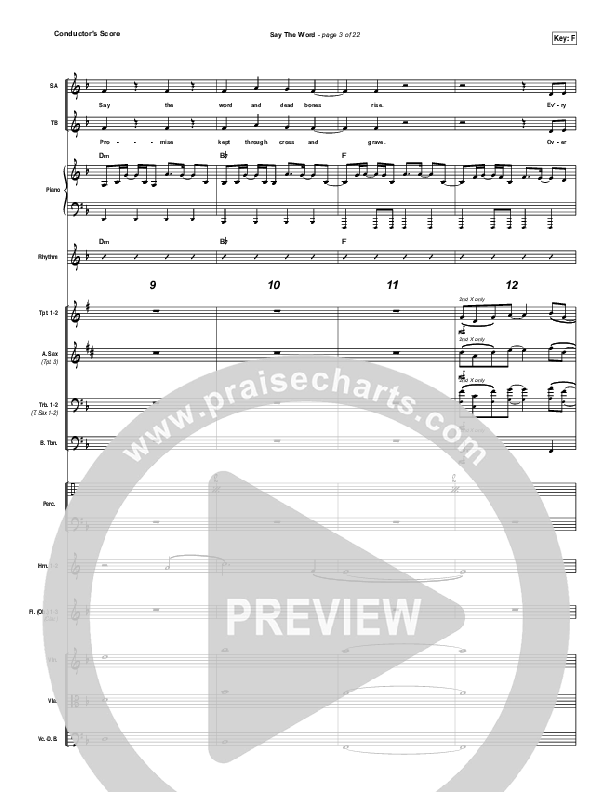 Say The Word Conductor's Score (Hillsong UNITED)