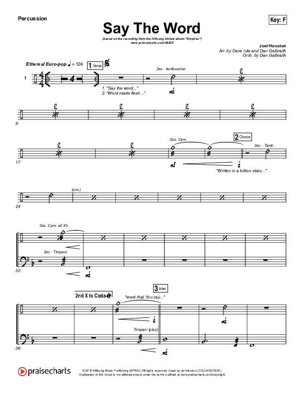Say The Word Percussion (Hillsong UNITED)