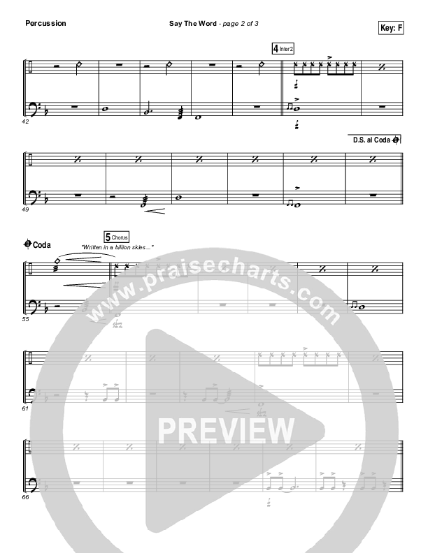 Say The Word Percussion (Hillsong UNITED)