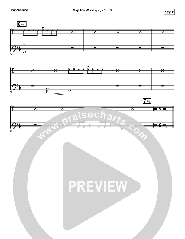 Say The Word Percussion (Hillsong UNITED)