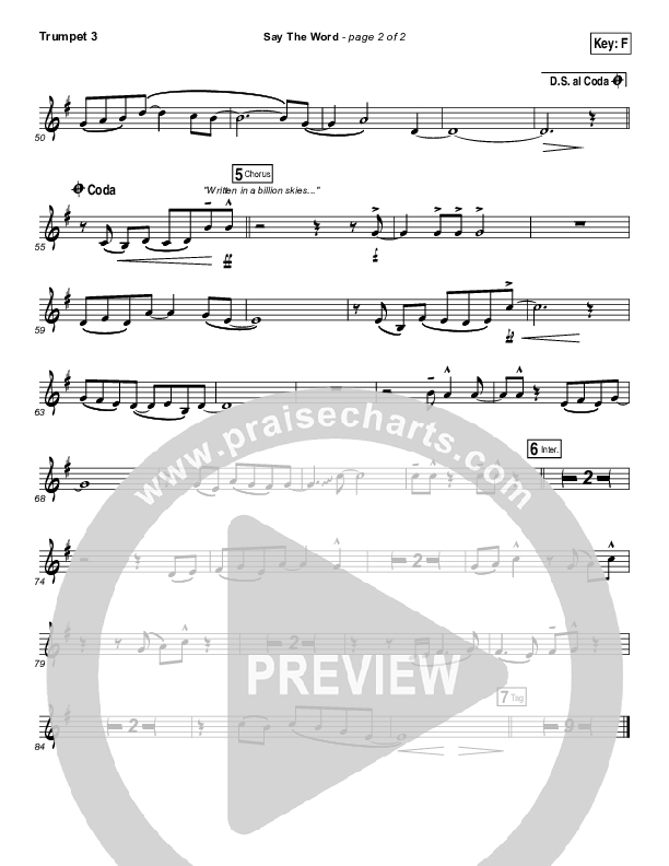 Say The Word Trumpet 3 (Hillsong UNITED)