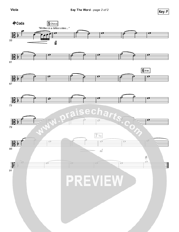 Say The Word Viola (Hillsong UNITED)