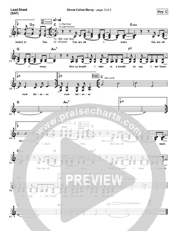 Street Called Mercy Lead (SAT) (Hillsong UNITED)