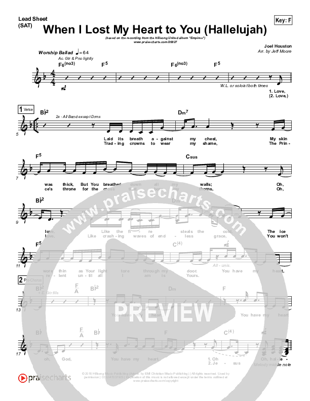 When I Lost My Heart To You (Hallelujah) Lead (SAT) (Hillsong UNITED)