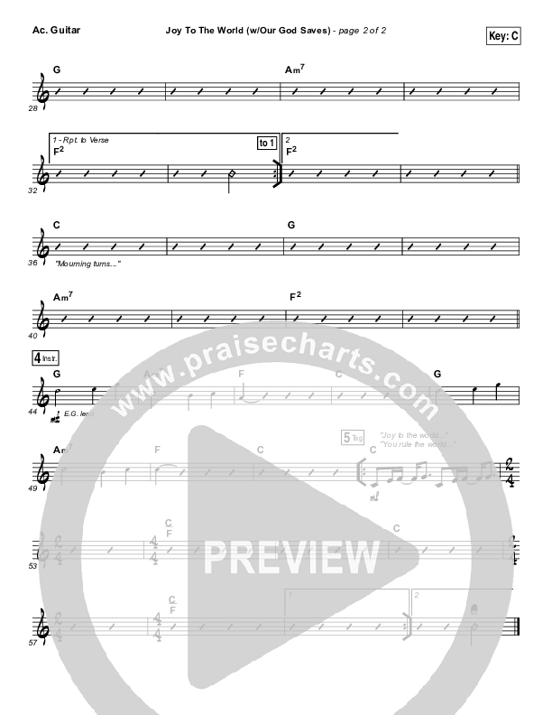 Joy To The World (Our God Saves) Acoustic Guitar (Paul Baloche)