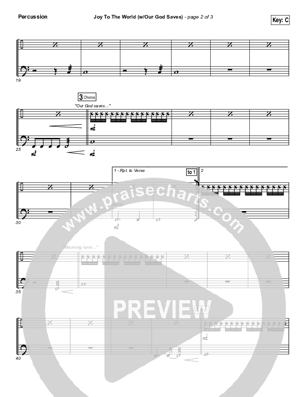 Joy To The World (Our God Saves) Percussion (Paul Baloche)