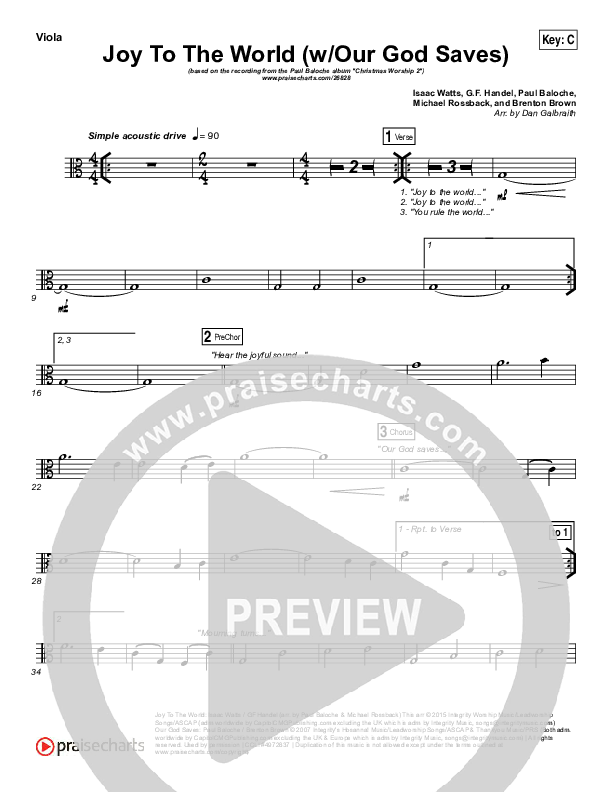Joy To The World (Our God Saves) Viola (Paul Baloche)