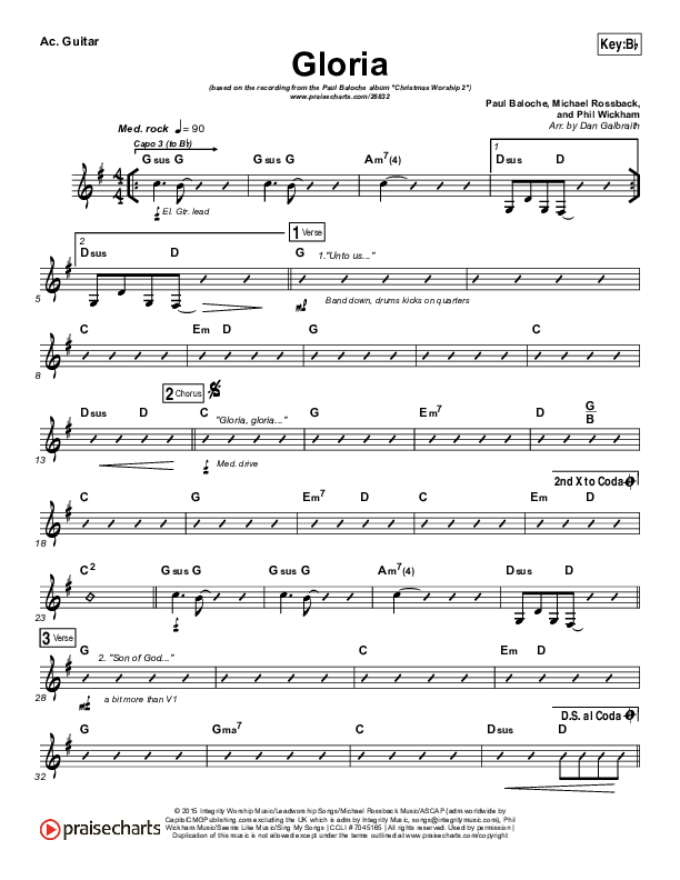 Gloria Acoustic Guitar (Paul Baloche / Phil Wickham)