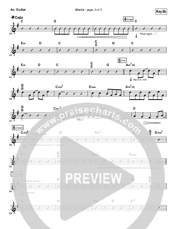 Gloria Acoustic Guitar (Paul Baloche / Phil Wickham)