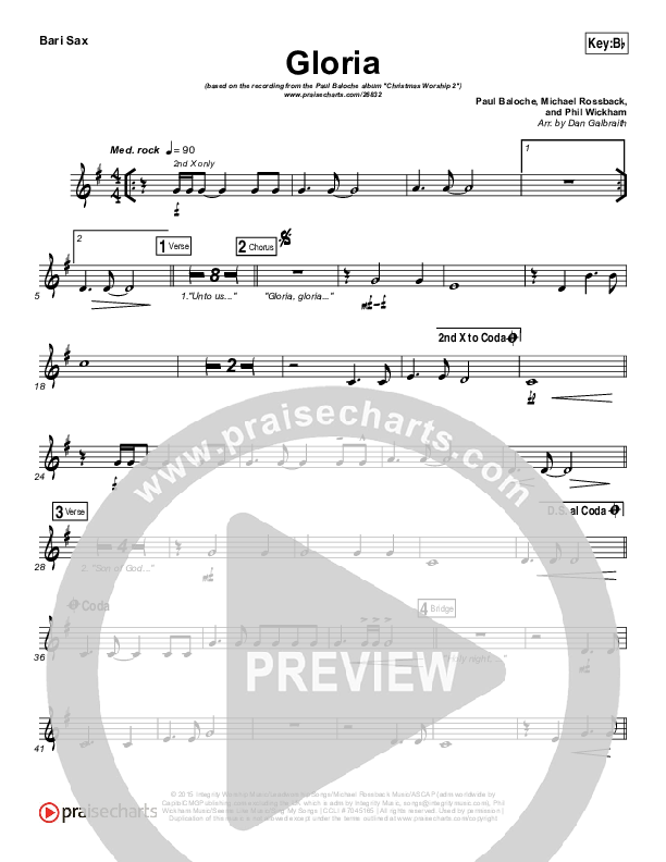 Gloria Bari Sax (Paul Baloche / Phil Wickham)