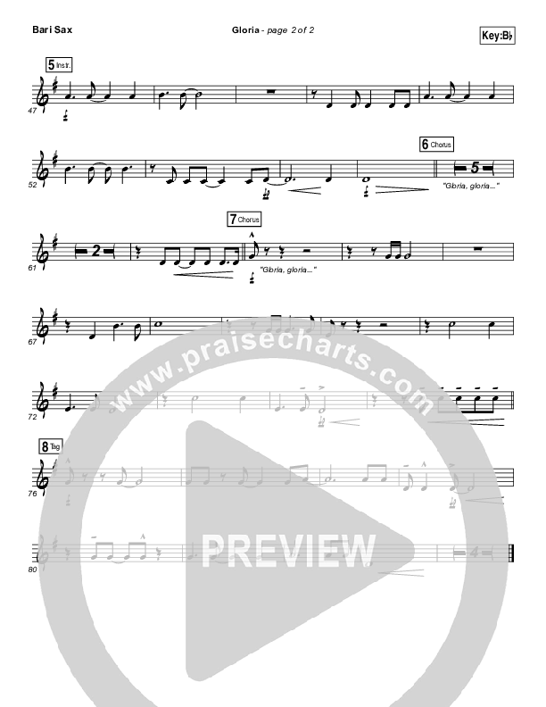 Gloria Bari Sax (Paul Baloche / Phil Wickham)