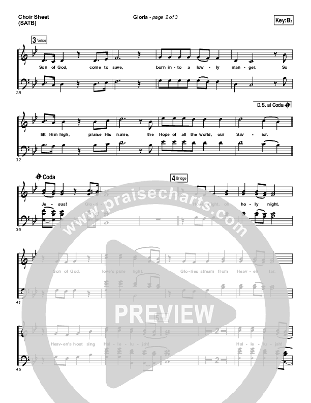 Gloria Choir Sheet (SATB) (Paul Baloche / Phil Wickham)