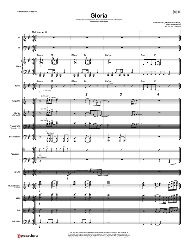 Gloria Conductor's Score (Paul Baloche / Phil Wickham)