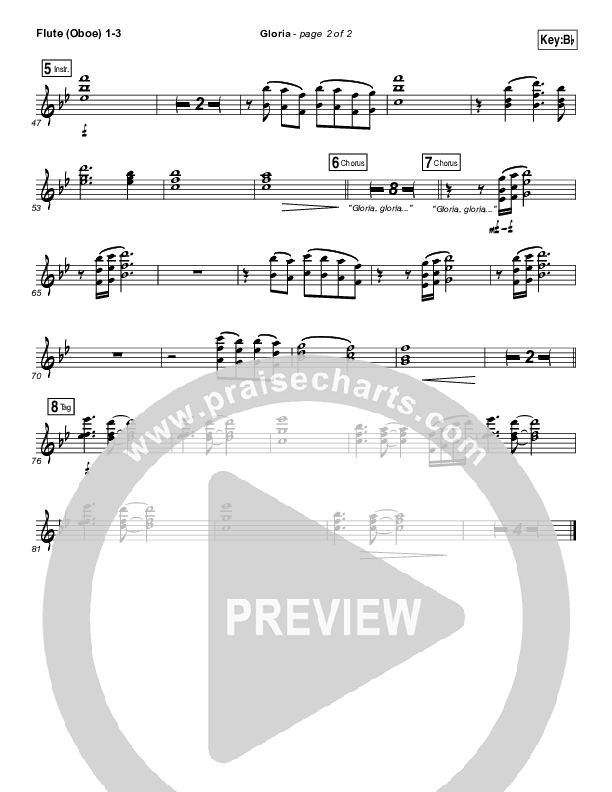 Gloria Flute/Oboe 1/2/3 (Paul Baloche / Phil Wickham)