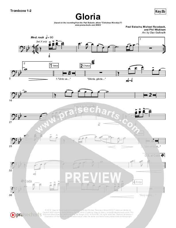 Gloria Trombone 1/2 (Paul Baloche / Phil Wickham)
