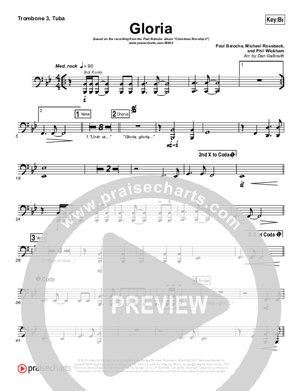 Gloria Trombone 3/Tuba (Paul Baloche / Phil Wickham)