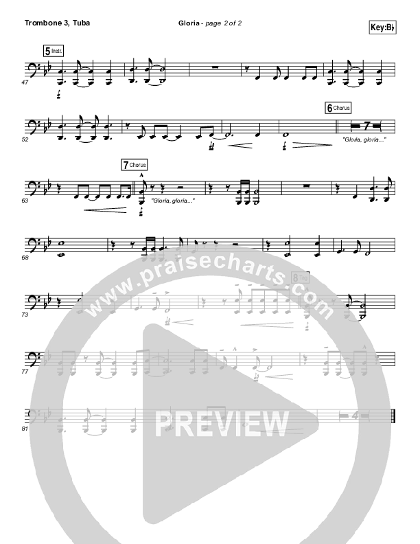 Gloria Trombone 3/Tuba (Paul Baloche / Phil Wickham)