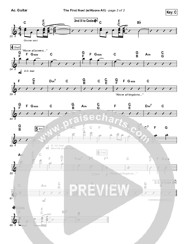 The First Noel (Above All) Acoustic Guitar (Paul Baloche)