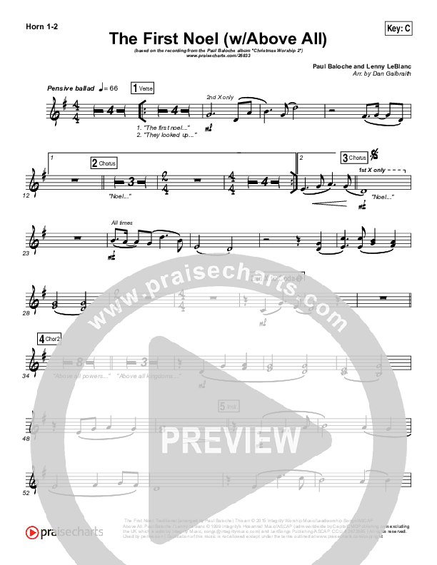 The First Noel (Above All) Brass Pack (Paul Baloche)