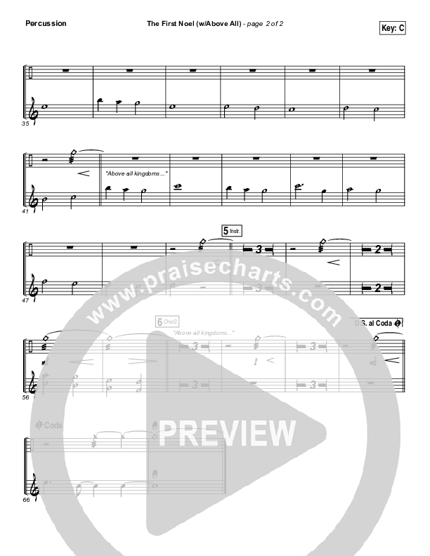 The First Noel (Above All) Percussion (Paul Baloche)