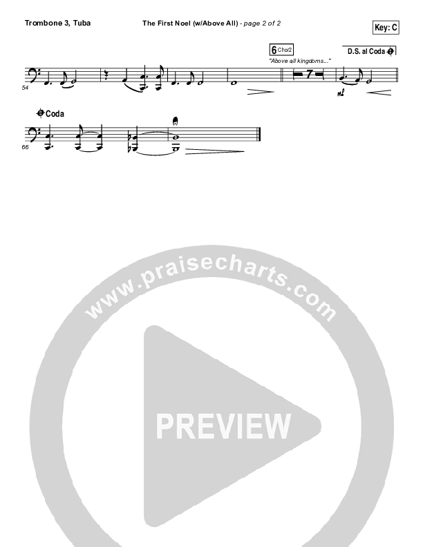 The First Noel (Above All) Trombone 3/Tuba (Paul Baloche)
