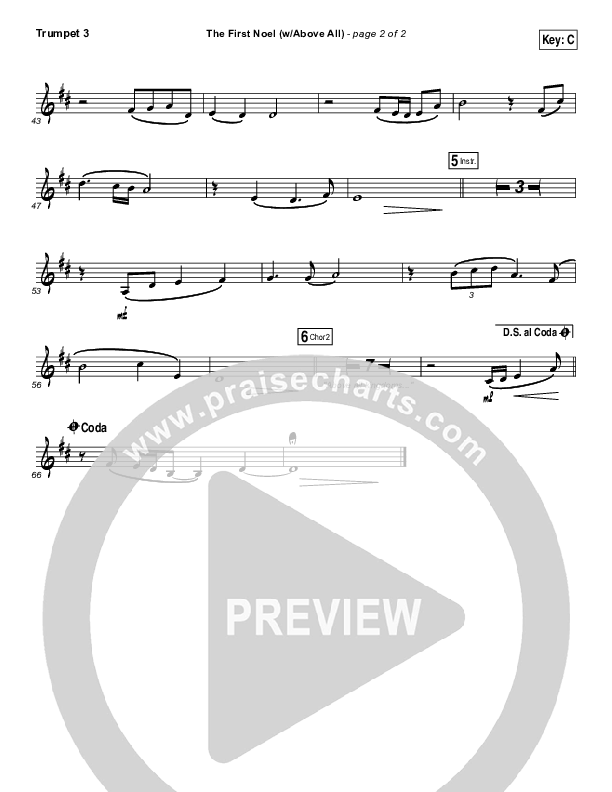 The First Noel (Above All) Trumpet 3 (Paul Baloche)