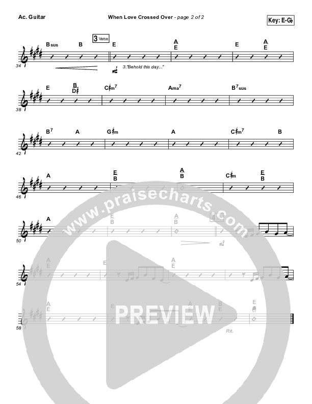 When Love Crossed Over Acoustic Guitar (Paul Baloche)