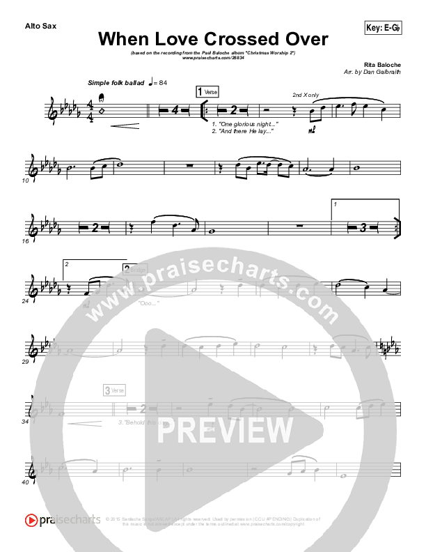 When Love Crossed Over Alto Sax (Paul Baloche)