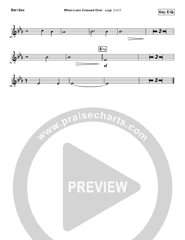 When Love Crossed Over Bari Sax (Paul Baloche)