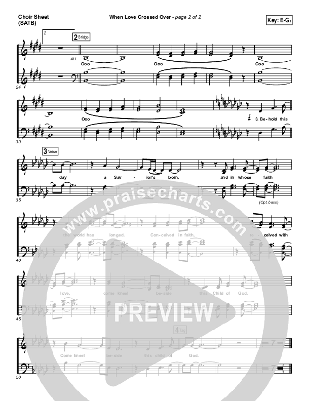 When Love Crossed Over Choir Vocals (SATB) (Paul Baloche)