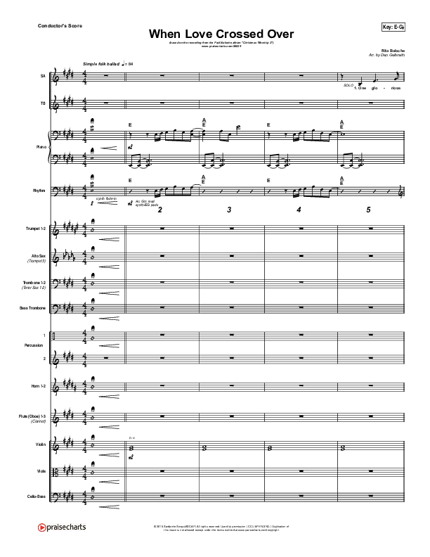 When Love Crossed Over Conductor's Score (Paul Baloche)