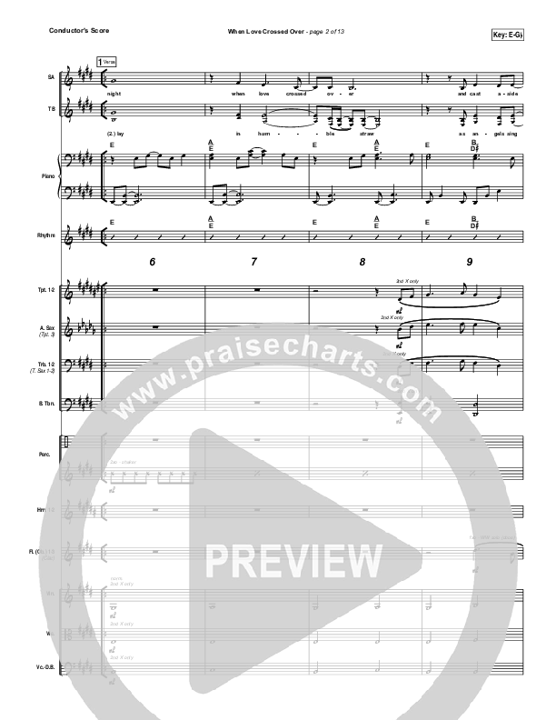 When Love Crossed Over Conductor's Score (Paul Baloche)