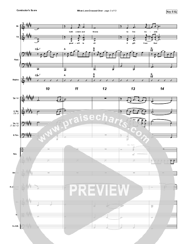 When Love Crossed Over Conductor's Score (Paul Baloche)