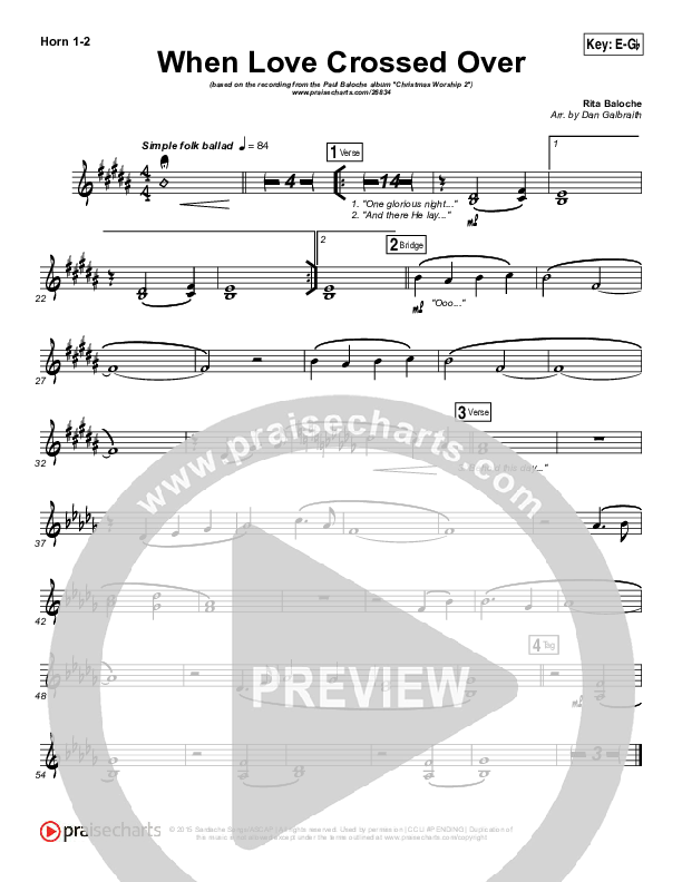 When Love Crossed Over French Horn 1/2 (Paul Baloche)