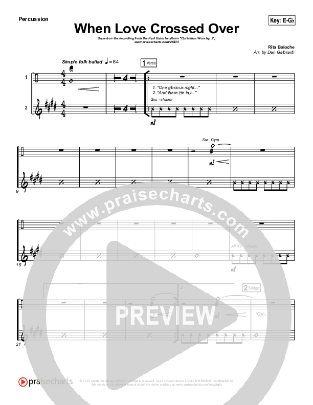 When Love Crossed Over Percussion (Paul Baloche)