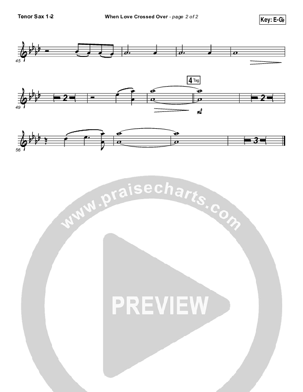 When Love Crossed Over Tenor Sax 1/2 (Paul Baloche)