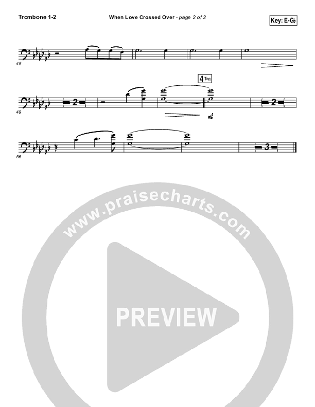 When Love Crossed Over Trombone 1/2 (Paul Baloche)