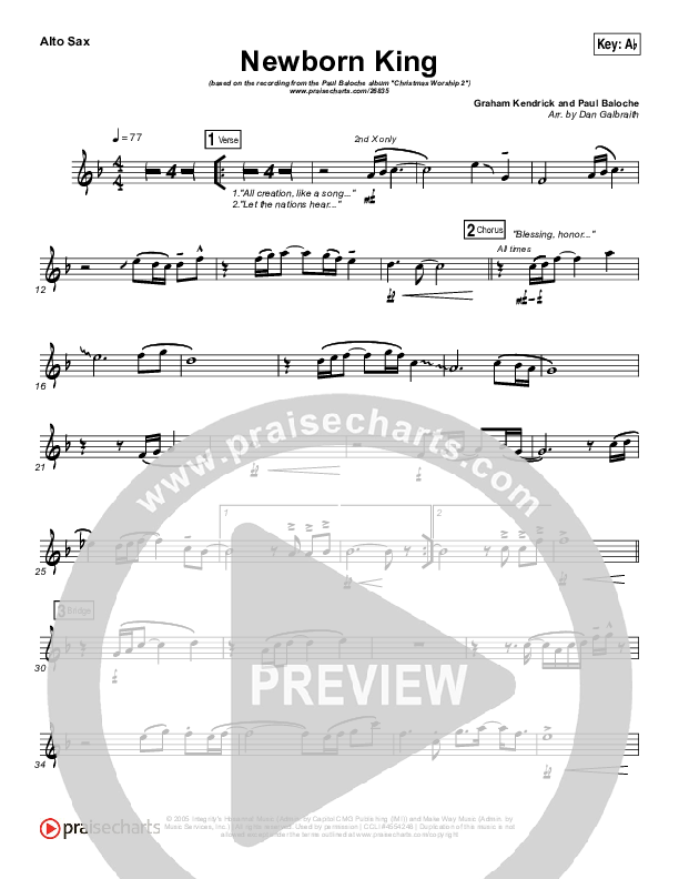 Creation's King Alto Sax (Paul Baloche)