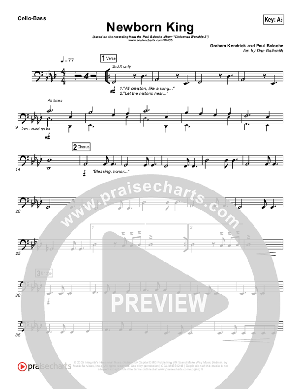 Creation's King Cello/Bass (Paul Baloche)