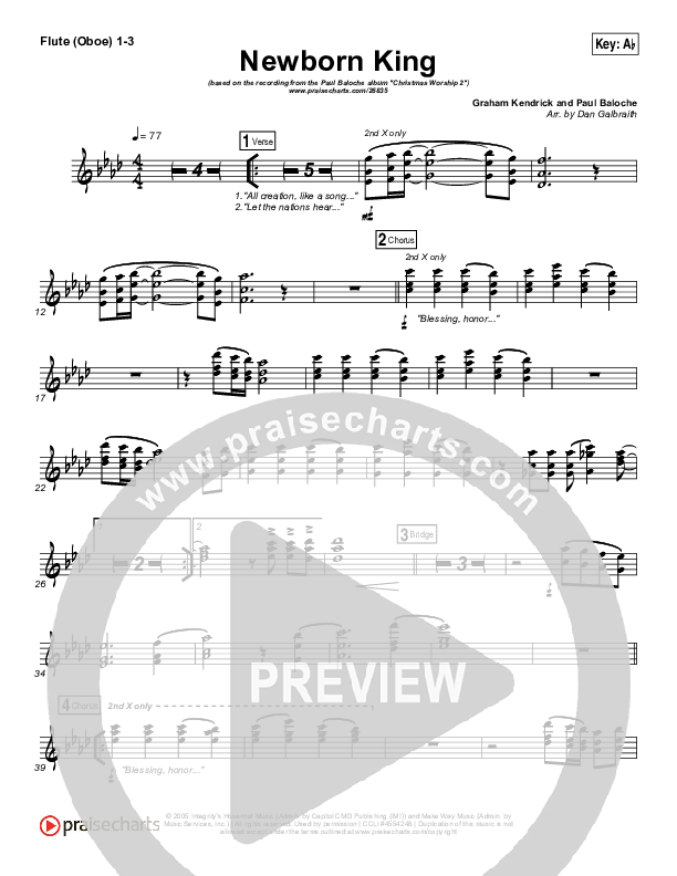 Creation's King Flute/Oboe 1/2/3 (Paul Baloche)