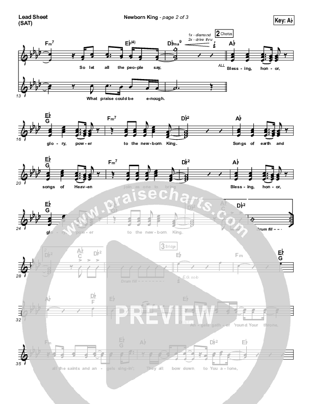 Creation's King Lead Sheet (SAT) (Paul Baloche)