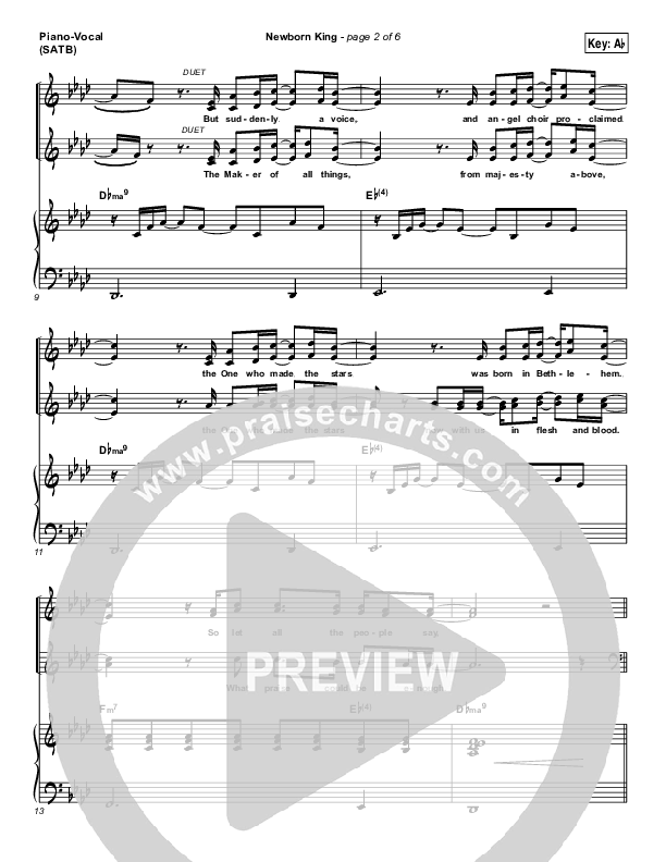 Creation's King Piano/Vocal (SATB) (Paul Baloche)