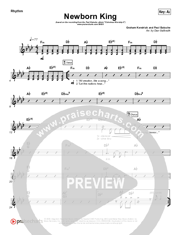 Creation's King Rhythm Chart (Paul Baloche)