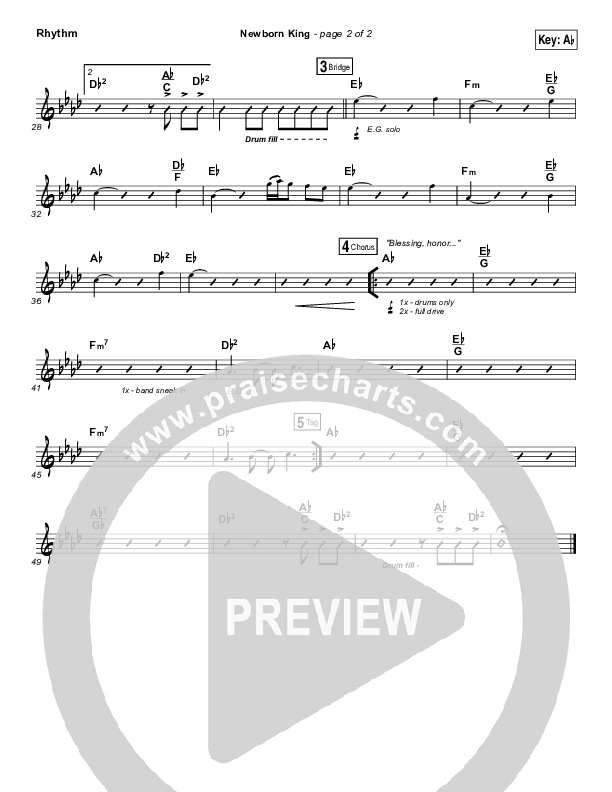 Creation's King Rhythm Chart (Paul Baloche)